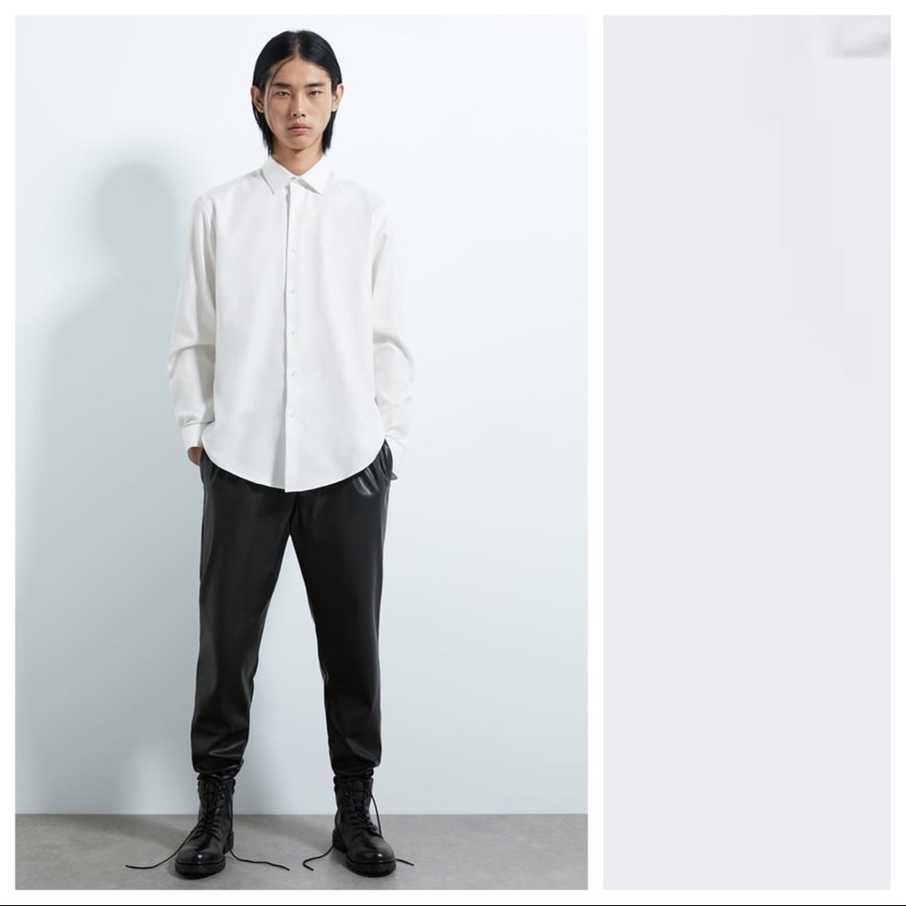 NWT. Zara Man Collared White Shirt. Size M.